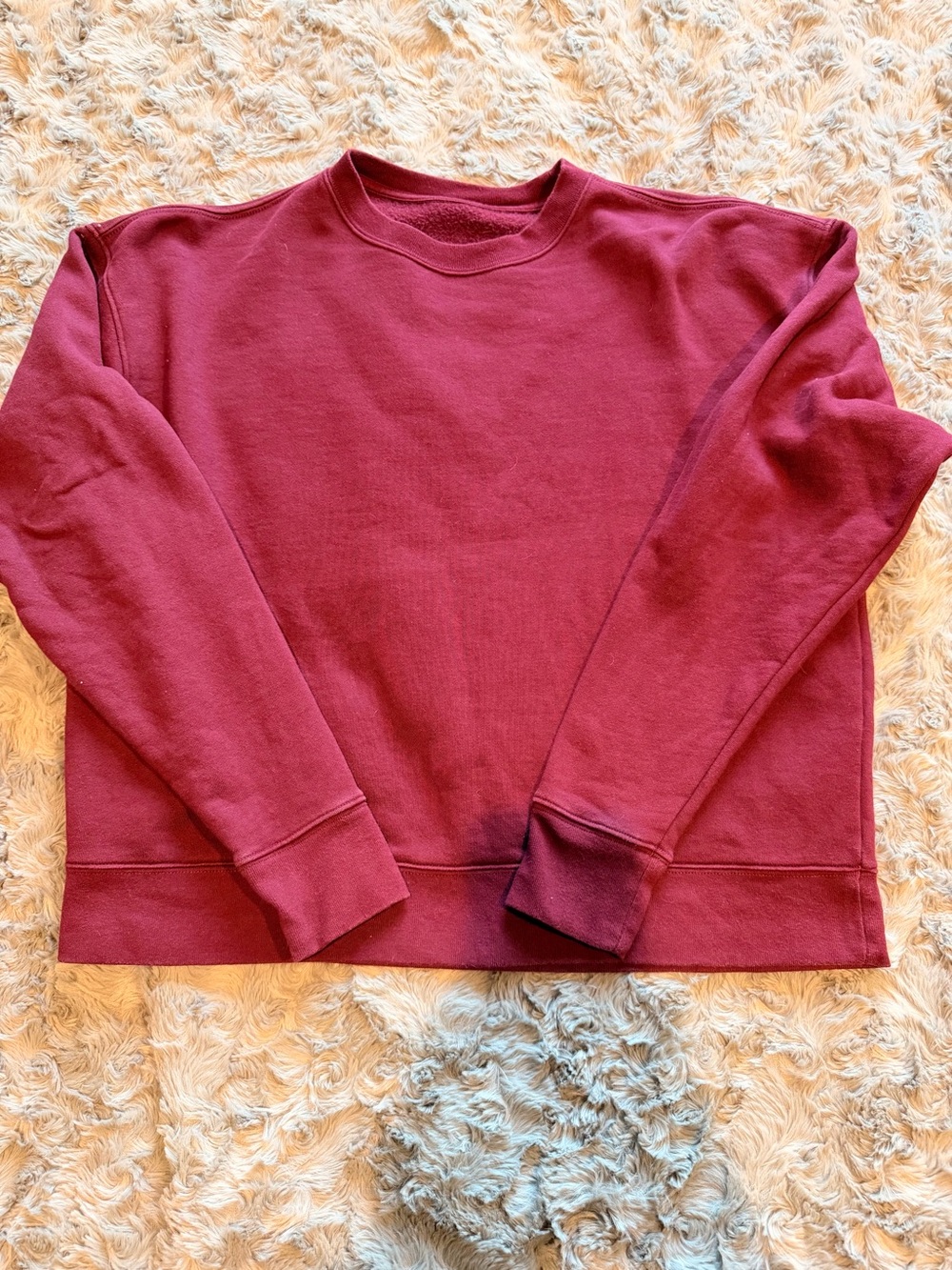 Girlfriend Collective Crewneck Sweatshirt in Burgundy